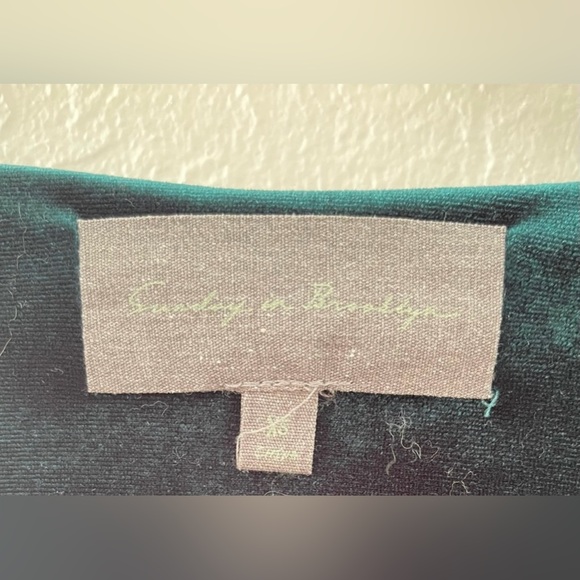 Anthropologie Forest Green Velvet Dress - Picture 2 of 4